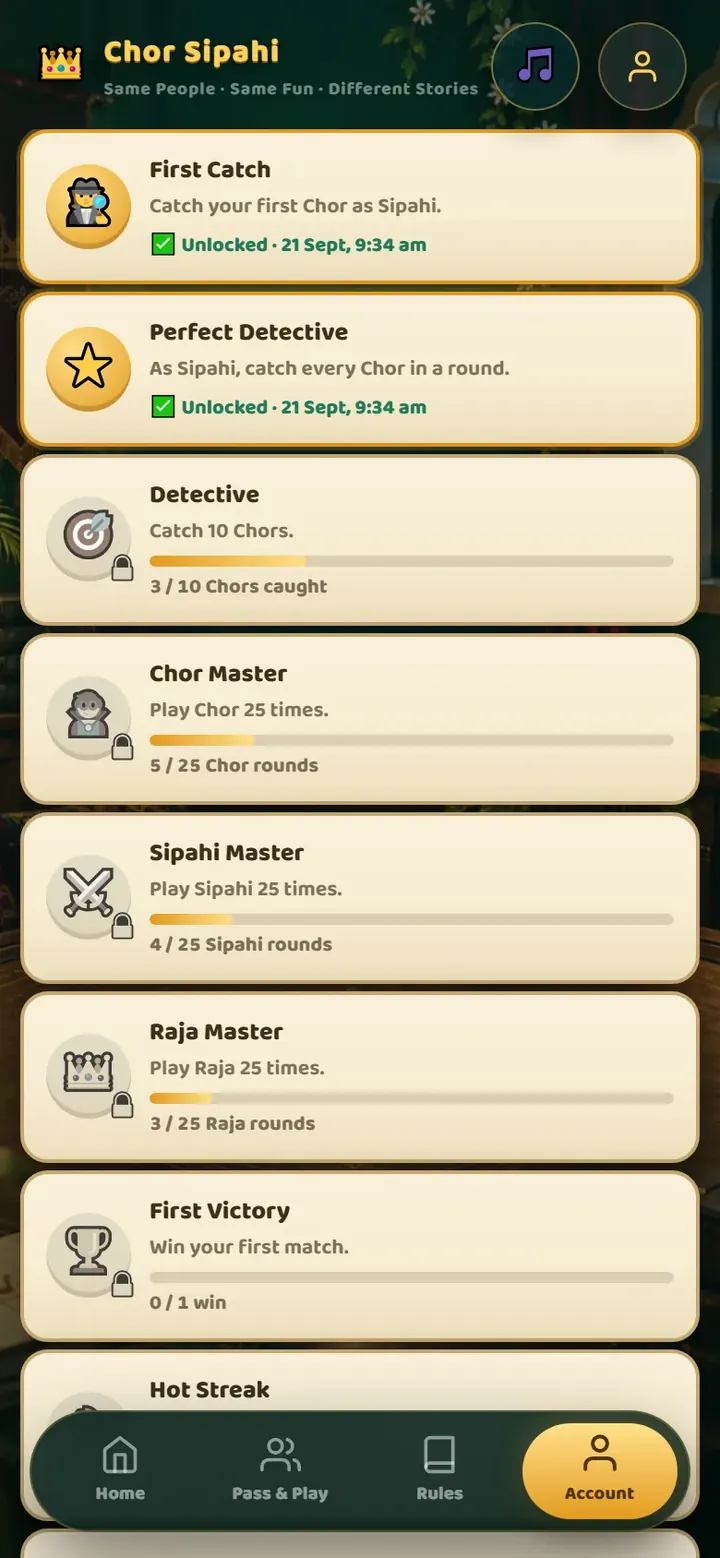Achievements, two unlocked